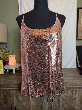 Anna Kaci Sequin Sleeveless Blouse Size Xl